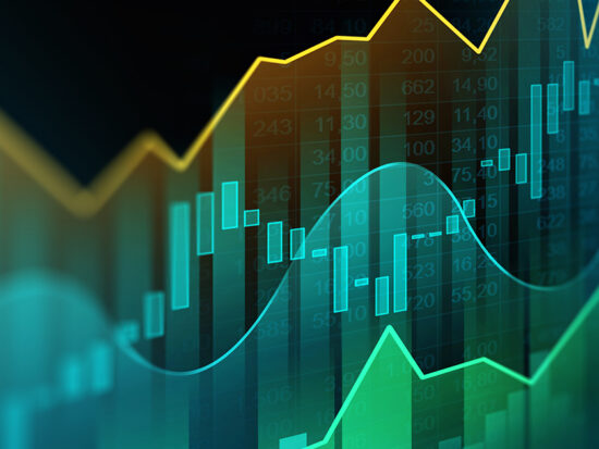 Stock market or forex trading graph in graphic concept